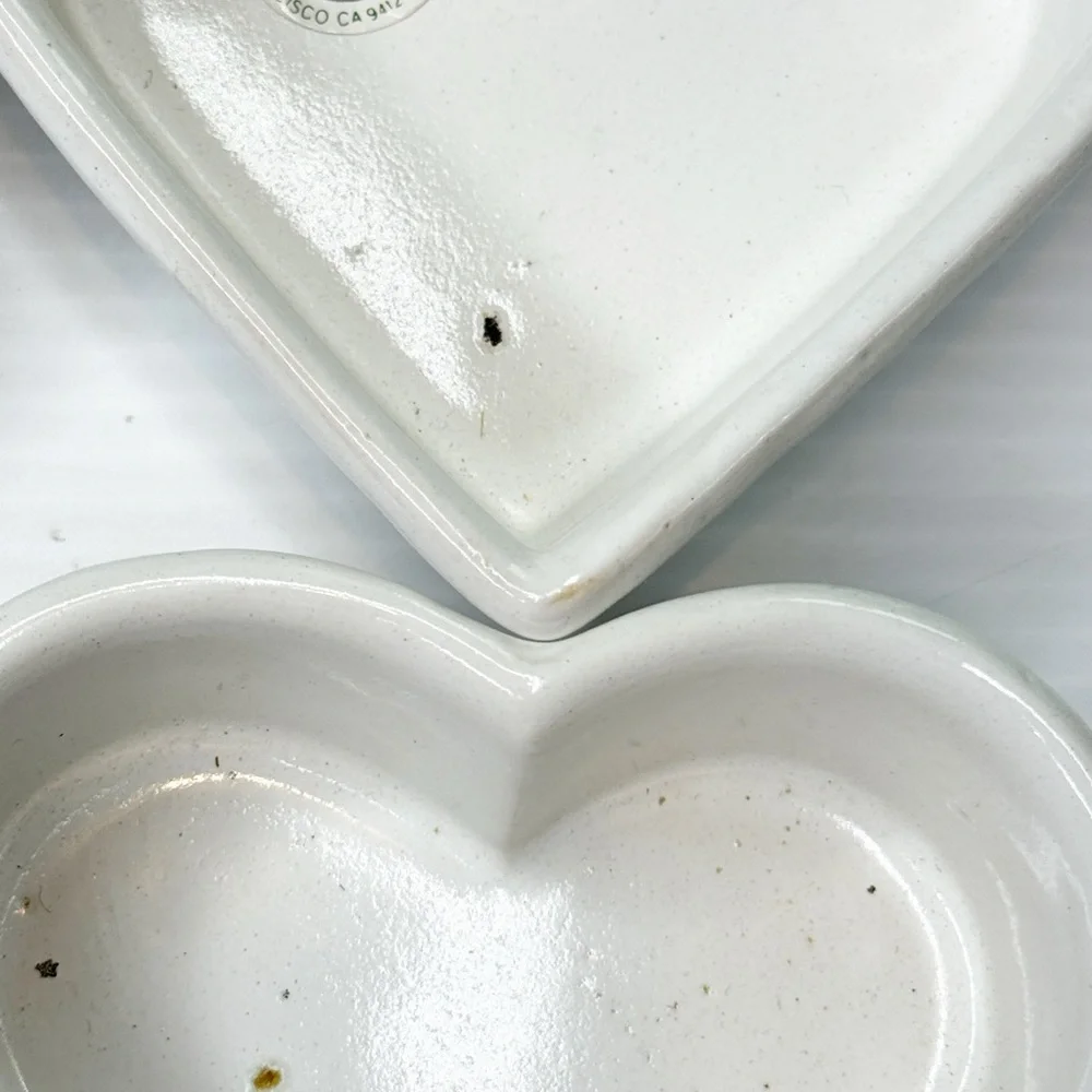 William Sonoma Heart-Shaped White Ceramic Ramekin Set